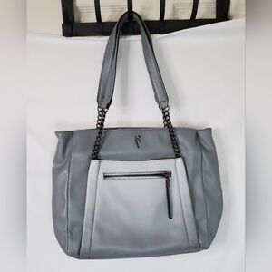 Simply Vera Vera Wang Blue-Gray Shoulder Bag with Chain Straps